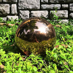 8 inch Diameter Rose Gold Gazing Ball,Rose Gold Stainless Steel Polished Reflective Smooth Garden Sphere Globe Mirror,Colorful and Shiny Addition to Any Garden or Home