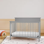 Storkcraft Carmel 5-in-1 Convertible Crib (Pebble Gray) - GREENGUARD Gold Certified, Converts to Toddler Bed & Full-Size Bed, Fits Standard Full-Size Crib Mattress, 4 Adjustable Mattress Heights