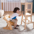 HOUCHCIS Toddler Chair, Wooden Toddler Chair for Kids, Adjustable Kids Chairs for Toddlers, Toddler Chairs and Small Chair, Kids Chair (Wooden)