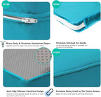 ClawsCover 14Pack Outdoor Seat and Back Cushions Replacement Covers Fit for 7Pieces 6-Seater Wicker Rattan Patio Furniture Set Sectional Couch Chair,Turquoise-Include Cover Only (Small)
