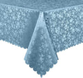 Smiry Rectangle Waterproof Heavy Duty Vinyl Tablecloths, 60 x 140 Inch | Wipeable Washable Floral Embossed Table Cover for Kitchen and Dining Room, Indoor & Outdoor Use, Stone Blue