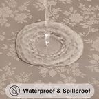 Smiry Square Waterproof Heavy Duty Vinyl Tablecloths, 54 x 54 Inch | Wipeable Washable Floral Embossed Table Cover for Kitchen and Dining Room, Indoor & Outdoor Use, Taupe