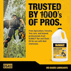 DEWALT – Biodegradable Bar & Chain Oil – Green, Eco-Friendly, Non-Toxic Professional Bar & Chainsaw Lubricant – Ultraclean All-Season Oil for Gas, Electric Saw, and Pole Saw, 1 Gallon
