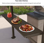 PURPLE LEAF 6.5' X 10' Hardtop Grill Gazebo for Patio Permanent Metal Roof with 2 Side Shelves Deck Yard Tent Aluminum Garden Outside Sun Shade Outdoor BBQ Canopy