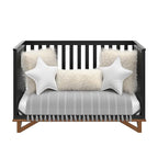 Storkcraft Santa Monica 5-in-1 Convertible Crib (Black with Vintage Driftwood) – GREENGUARD Gold Certified, Modern Design, Two-Tone Baby Crib, Converts to Toddler Bed, Daybed and Full-Size Bed