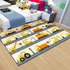 Construction Rug Car Rug Construction Rugs for Boys Room Cartoon Truck Area Rug Construction Play Mat Car Rug for Boys Room Construction Decor for Boys Room 5'×7'