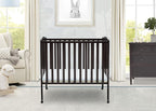 Delta Children Folding Portable Mini Baby Crib with 1.5-inch Mattress, Dark Chocolate