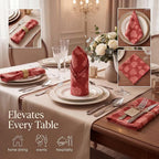 Urban Villa Cloth Napkins Cotton 20x20 (Set of 12) Brown Leaf Print