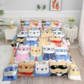 Datura home Dog Comforter Beddding Set for Kids Children,Puppy Pug Cute Dog Pattern Cartoon Career Pet Bedding Set with 1 Comforter and 2 Pillowcases(Dog Queen)