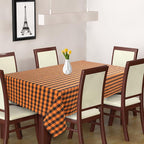 Urban Villa Tablecloth Cotton Tabletop 60x84 (6-8 Seat) Orange/Black Checks
