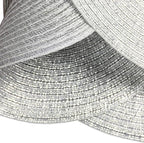 SHACOS Christmas Glitter Silver Placemats Set of 8 Sparkle Bling 15 inch Round Braided Table Mats Washable Place Mats for Dining Table Home Table Decor (Silver, 8)