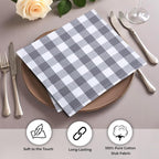 Urban Villa Cloth Napkins Cotton 20x20 (Set of 6) Grey