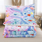 NINENINE Mermaid Comforter Sets,Full Size Girls Bedding Set,Girls Princess Comforter Sets Full Size,Colorful Ocean Fish Scales Comforter Set with 1 Comforter 2Pillowcases