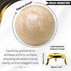 Amazing Gemstone Cream Moonstone Crystal Ball with Stand - 2 Inches Crystal Sphere Meditation Balls for Witchcraft and Decorative Balls