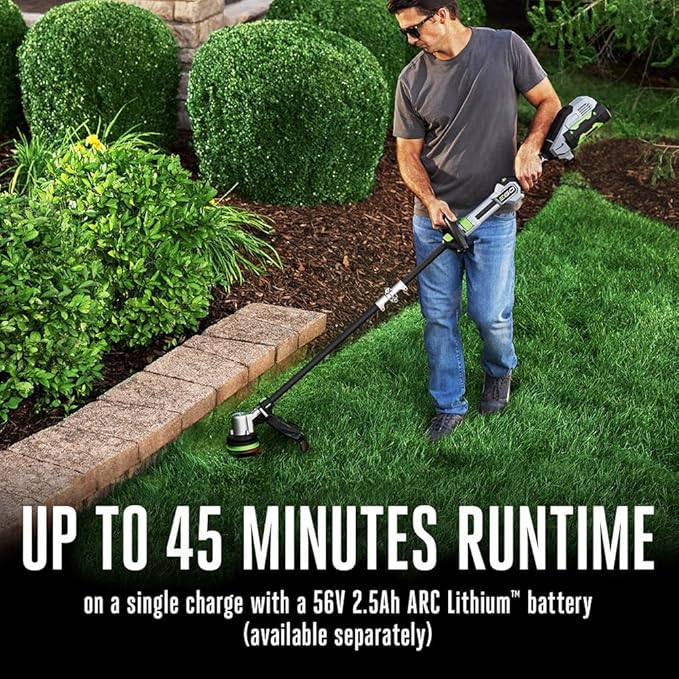 EGO POWER+ String Trimmer, Battery Powered, 16" Trimmer for Weeds and Grass with POWERLOAD, Telescopic Carbon Fiber Shaft, Battery and Charger Not Included - ST1610T