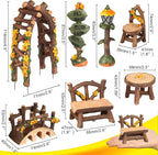 Fairy Garden Accessories, LATTOOK 8PCS Miniature Table and Chairs Set Fairy Garden Furniture Ornaments Kit for Dollhouse Accessories Home Outdoor Micro Landscape Decoration