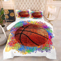 Tailor Shop Basketball Full Size Comforter Set,Basketball Bedding Set for Boys Kids Adults Teens,Sports Kids Basketball Comforter Sets Luxury Graffiti Hip Hop Set with 1 Comforter 2 Pillowcases