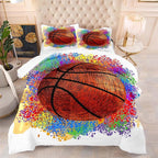Tailor Shop Basketball Bedding Set for Boys Kids Adults Teens,Sports King Size Comforter Set,Kids Basketball Comforter Sets with 2 Pillowcases