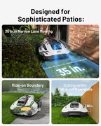 Mammotion YUKA Mini 500 Robotic Lawn Mower for 0.12 Acre, Max. 0.25 Acre, Ultrasense AI Vision+ RTK Positioning, Auto Mapping, App Control, 50% Slope, Perimeter Wire Free, 15 Mowing Zones Management