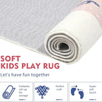 Topotdor Rainbow Sky Hopscotch Game Rugs,Kids Play Area Rugs Soft Floor Carpet for Bedroom Playroom Nursery,Great Gift for Girls & Boys,47" x 71"