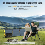 VTOMAN FlashSpeed 1000 Portable Power Station, 828Wh LiFePO4 Battery Solar Generator with Expandable Capacity 2376Wh, 1H Fast Charging(0-80%), 2000W Peak for Home Backup, Camping, Power Outages