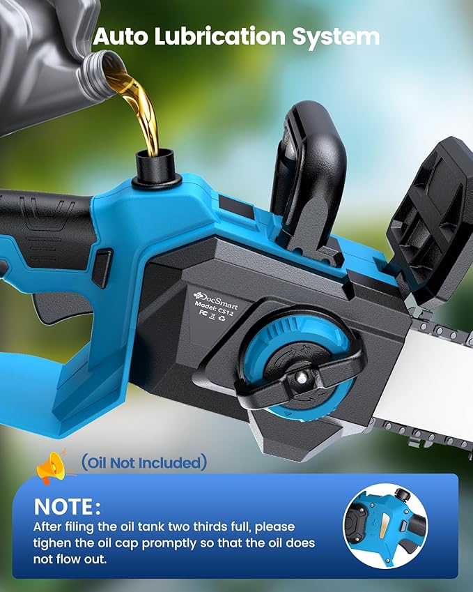 Chainsaw Cordless 12 Inch,Electric Chain Saw with 2pcs 4000mAh Rechargeable Batteries,Battery Powered Handheld Saw for Trees Trimming Wood Cutting,Perfect Gardening Tools for Thick Branches and Logs