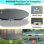10 Ft Wintet Pool Cover, with Automatic Drain Round Pool Cover, One-Piece Quick Installation and Removal for Round Hot Tub and Spa Pool, Preventing Waterlogging, UV Protected