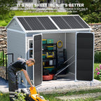 CDCASA 8x6 FT Resin Storage Shed, Waterproof Large Outdoor Sheds with Floor & Lockable Door, 2 Windows,Outside Plastic Tool Shed for Backyard, Patio, Poolside