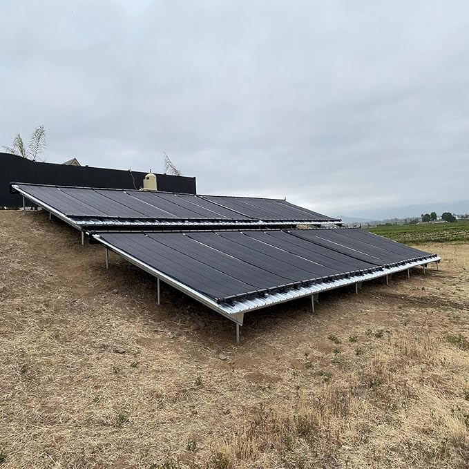 Industrial Grade Solar Pool Heater DIY Kit - Superior High-Wind Strapless Mounting System & Maximum Freeze Resistance (8-4'x9.5' / 304 Square Feet)