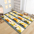 Construction Rug Car Rug Construction Rugs for Boys Room Cartoon Truck Area Rug Construction Play Mat Car Rug for Boys Room Construction Decor for Boys Room 2'5''×4'