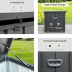 CHUNLY 120 Gallon Metal Deck Box, Waterproof Outdoor Patio Storage Box for Outside Cushions, Pool Supplies, Garden Tools, Lockable (Dark Gray)