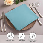 Urban Villa Cloth Napkins Cotton 20x20 (Set of 6) Aqua