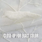 White Sheer Curtains 63 inches Length Birds Embroidered Window Treatment Curtain Sheer Voile Panels for Kitchen, Liviging Room, Bedroom, Small Windows, 42x63, Set of 2