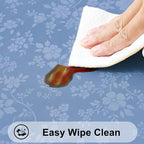 Smiry Rectangle Waterproof Heavy Duty Vinyl Tablecloths, 60 x 120 Inch | Wipeable Washable Floral Embossed Table Cover for Kitchen and Dining Room, Indoor & Outdoor Use, Haze Blue