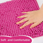 Locker Rug school girl rugs Carpet Chenille 100% Microfiber Locker Carpet with Non Skid Backing Locker Decorations (Rose Red, 11.5X17.5)