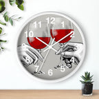 Mozingo ~ Wine Clock for Kitchen Bar Wall It's Wine O'clock Silent Time Gift Home Decor Made In USA, 10" (Hour Marks - Numbers, Clock Frame Color - White, Wine Theme #04)