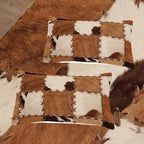 Tailor Shop Brown Cow Print Comforter Set King, Farmhouse Cow Print Bedding in A Bag, Leather Stitching Rustic Cowhide Comforter with 2 Matching Pillowcases Bedroom Decor……