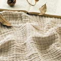 EMME Cotton Throw Blanket Large 50"x70" Gifts for Women 100% Muslin for Couch Breathable Gauze All Season Soft and Lightweight Pre-Washed (Light Tan)