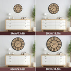 Large Wall Clock for Living Room Decor, Non Ticking Silent, Battery Operated Modern Vintage Wood Oversized Decorative Wall Clock for Bedroom Kitchen Farmhouse Office Decor