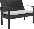 SAFAVIEH Outdoor Collection PAT7507 Conversation Set, Black/Light Grey