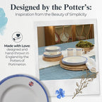 Portmeirion Potter's Brushstroke Dinner Plate (Set of 4) - 10.5" Earthenware Plates with Classic Brushstroke Rim - Microwave, Dishwasher, Freezer, Oven Safe - Ideal Modern Dinnerware Set (Blue)