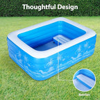 Inflatable Swimming Pool, 79 x 58 x27 inch Full-Sized Inflatable Pools with Seats, Extra Large Blow Up Durable Thickened Pools for Outdoor, Garden, Backyard.
