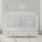 Graco Benton 5-in-1 Convertible Crib with Drawer (White) - Converts from Baby Crib to Toddler Bed, Daybed and Full-Size Bed, Fits Standard Full-Size Crib Mattress, Adjustable Mattress Support Base