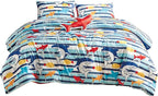 for Kids Ocean Life 4-Piece Comforter Set - Beautiful Motif Design Bedding Set with Embrodery Print