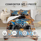 Axolotl Quad Bike Bedding Set Full,Dirt Bike Comforter Set,Extreme Sports Bedding Set,Sports Theme Comforter Set,Tractor Truck Bedding,Motorcycle Comforter for Kids Boys Teens,1 Quilt 2 Pillowcases