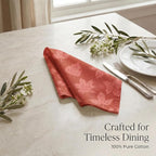 Urban Villa Cloth Napkins Cotton 20x20 (Set of 12) Brown Leaf Print
