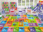 KC Cubs Classroom Rug, Kids Rug and Baby Play Mat ABC Alphabet with Old MacDonald Animals Educational Learning Non Slip Baby Girl & Boy Carpet Children Bedroom Toddler Playroom Floor Mat Nursery Rug