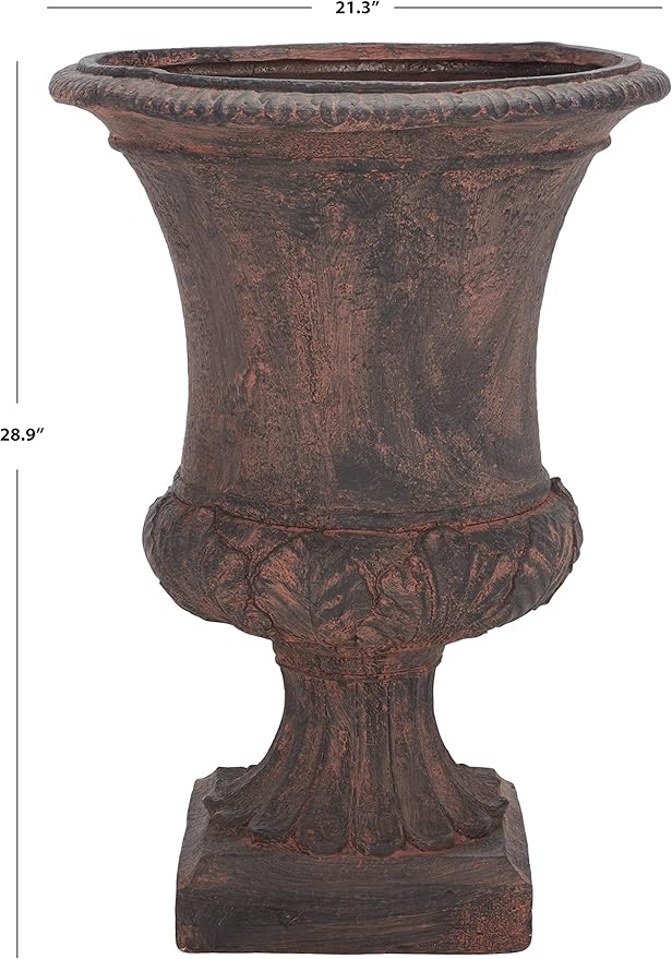 SAFAVIEH Outdoor Collection Paven Traditional Brown Planter (Fully Assembled)