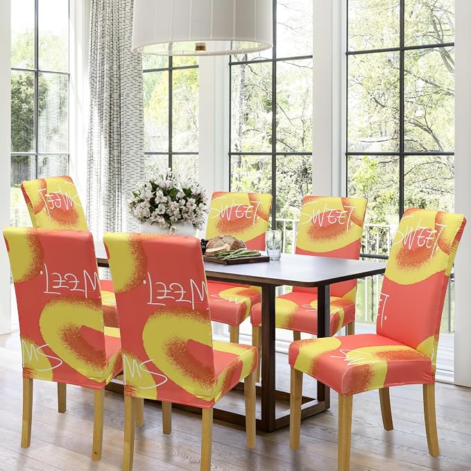 Dining Chair Covers, Stretch Seat Covers, Washable Furniture Protector | 4 Pack, Washable, Stretch Fit, Soft, Non Slip, Dining Chair Covers, Seat Protector, Furniture Cover,Easy Clean