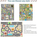 Kids Rug Play Mat for Toy Cars,City Life Road Traffic Educational Carpet,Have Fun Throw Rug,Non-Slip Nursery Rug for Boy and Girl Bedroom 200×300cm/79×118in